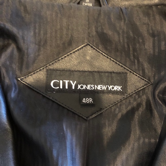 Men City Jones New York Black Leather Jacket - Picture 8 of 16